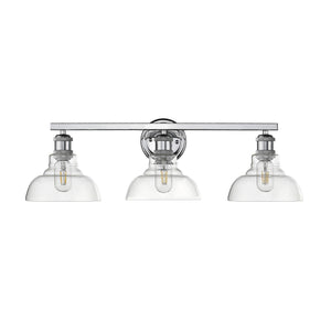 Carver 3-Light Bath Vanity in Chrome with Clear Glass Shades
