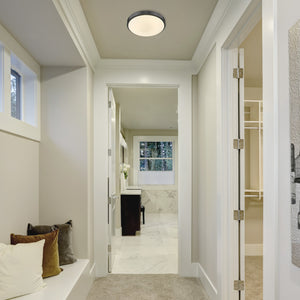 Gabi 13" Flush Mount in Matte Black with Opal Glass