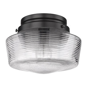 Holloway Flush Mount in Matte Black with Clear Glass Shade