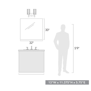 Winslett 2-Light Bath Vanity in Matte Black with Ribbed Clear Glass Shades