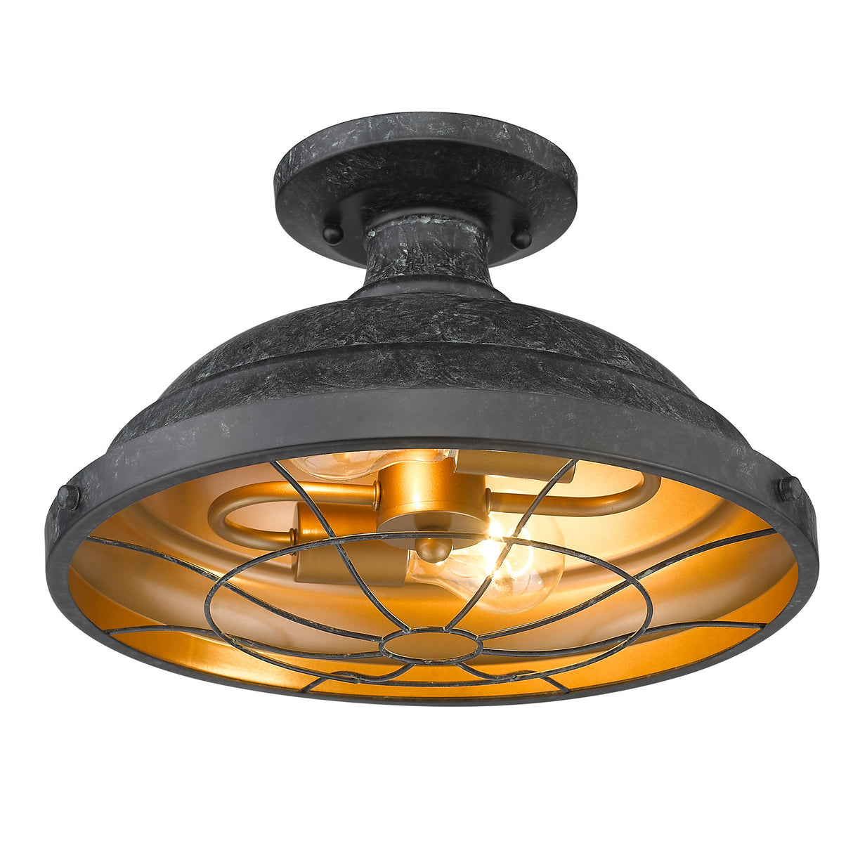 Bartlett Semi-Flush in Black Patina