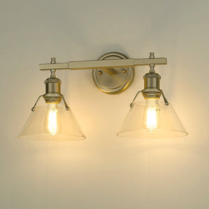 Orwell BLK 2 Light Bath Vanity in Brushed Champagne Bronze with Clear Glass Shade