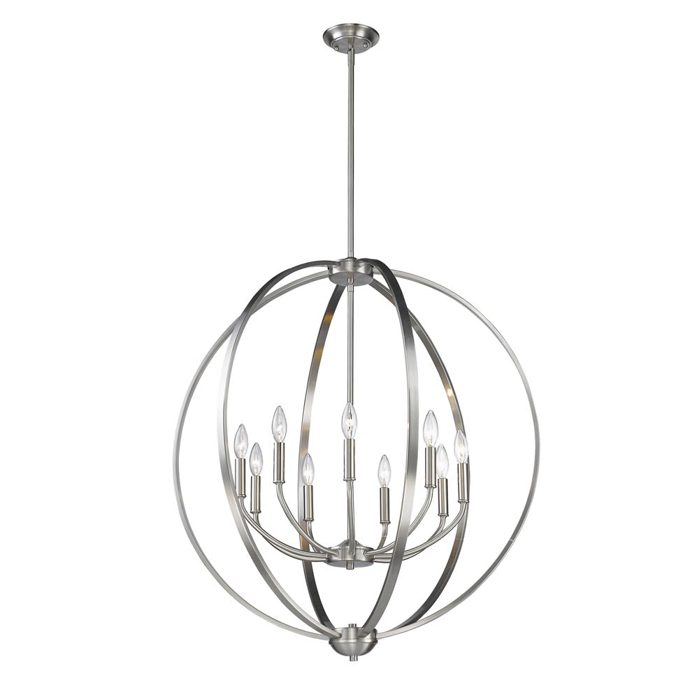 Colson PW 9 Light Chandelier in Pewter