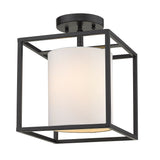 Manhattan Semi-Flush in Matte Black