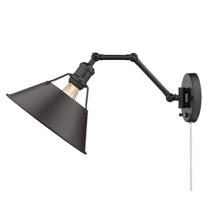 Orwell BLK Articulating 1 Light Wall Sconce with Rubbed Bronze Shade