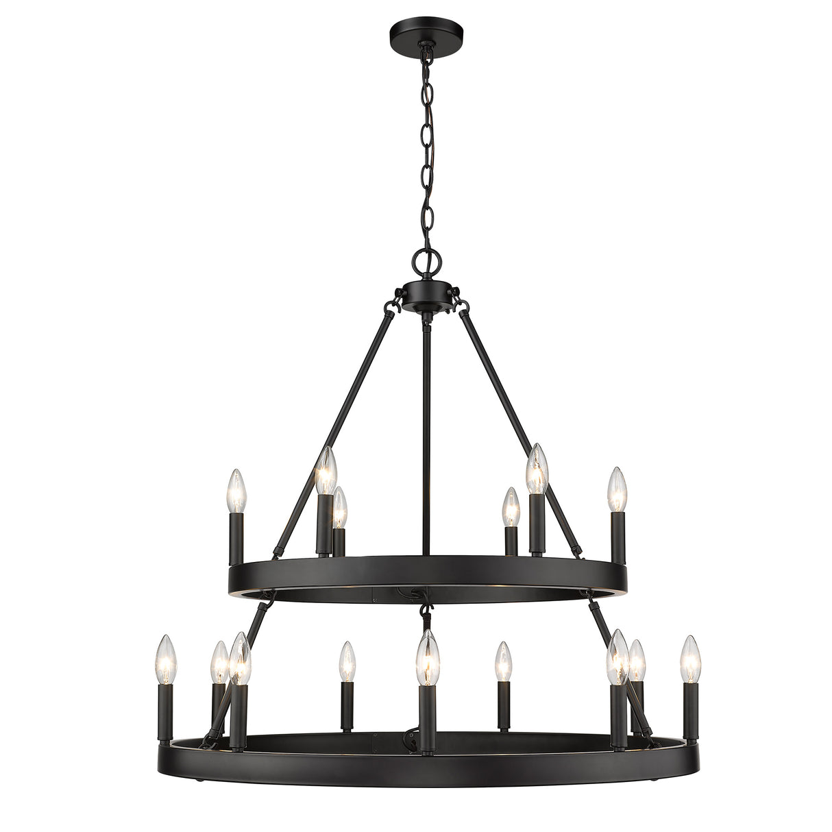 Alastair 2 Tier 6+9 Light Chandelier in Matte Black