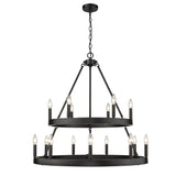 Alastair 2 Tier 6+9 Light Chandelier in Matte Black