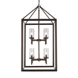 Smyth 8 Light Pendant in Gunmetal Bronze with Clear Glass