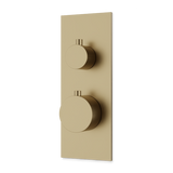 Artos Otella Thermostat with 3-Way Diverter & Off Position Linear Trim Kit Satin Brass – F903B-63TKSB