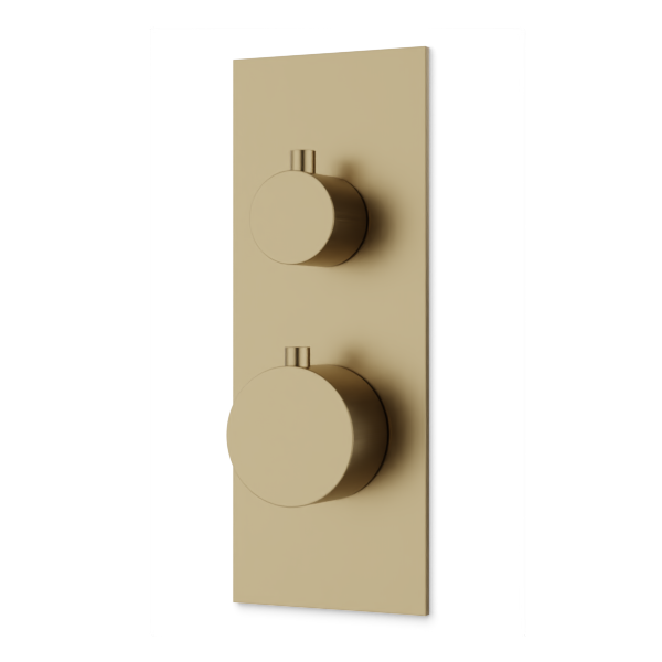 Artos Otella Thermostat with 3-Way Diverter & Off Position Linear Trim Kit Satin Brass – F903B-63TKSB