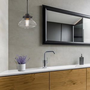 Nash Small Pendant in Matte Black with Clear Glass