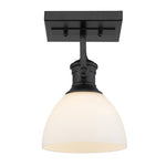 Hines 1-Light Bath Vanity in Matte Black with Opal Glass