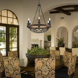 Madera 6-Light Chandelier in Black Iron