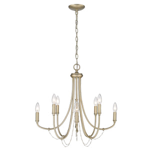 Kamila 8 Light Chandelier in White Gold