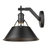 Orwell BLK 1 Light Wall Sconce in Matte Black with a Matte Black Shade