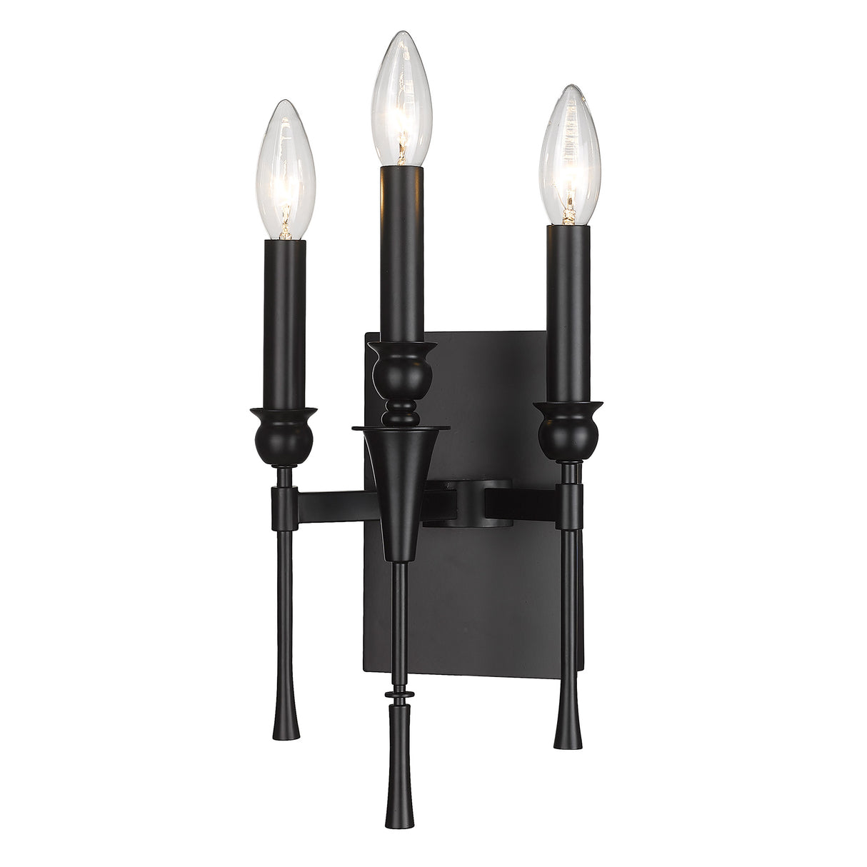 Landon 3 Light Wall Sconce in Matte Black