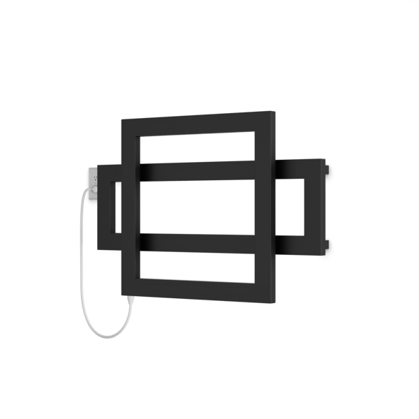 Artos Cadiz 23.5" x 35.5" Plug-In Heated Towel Rail Matte Black – C06090P-BK