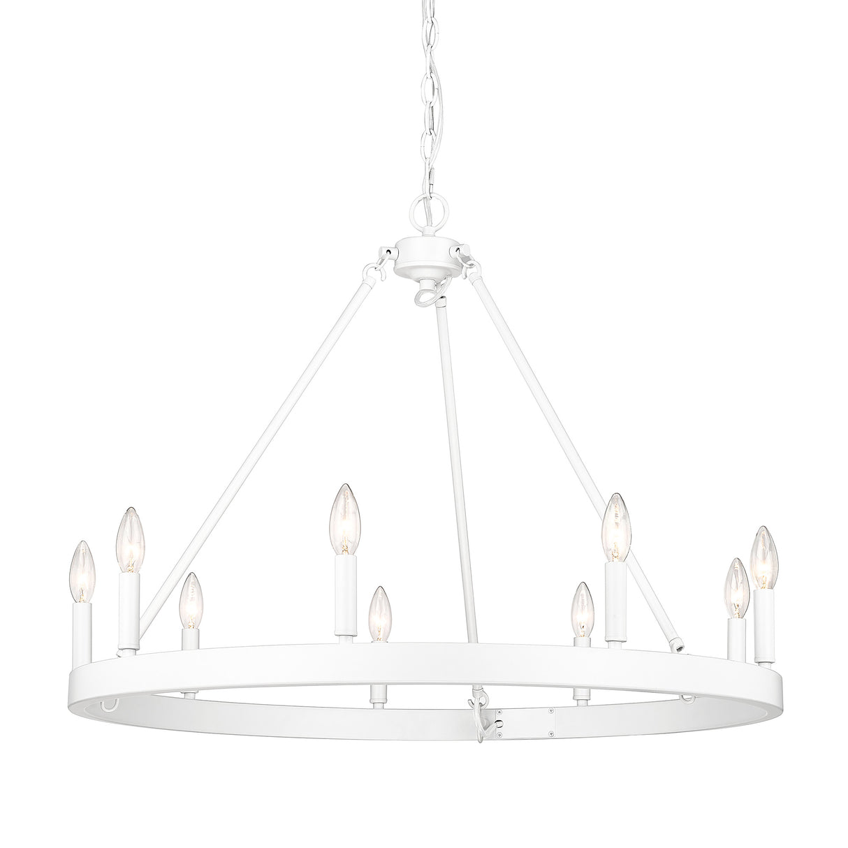 Alastair WHT Matte White 9 Light Chandelier