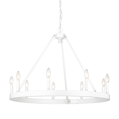 Alastair WHT Matte White 9 Light Chandelier