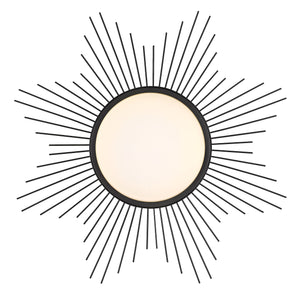 Kieran 24" Flush Mount in Matte Black with Opal Glass