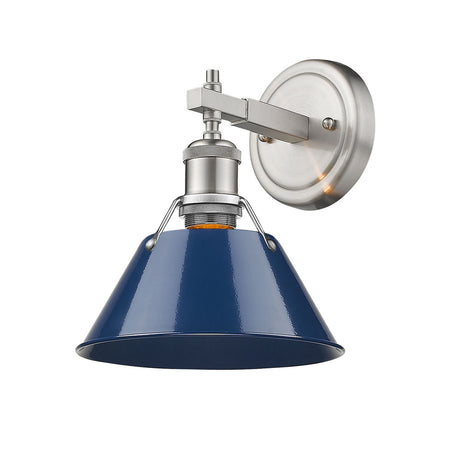 Orwell PW 1 Light Bath Vanity in Pewter with Navy Blue Shade