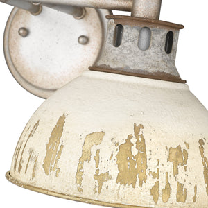 Kinsley 2 Light Bath Vanity in Aged Galvanized Steel with Antique Ivory Shade
