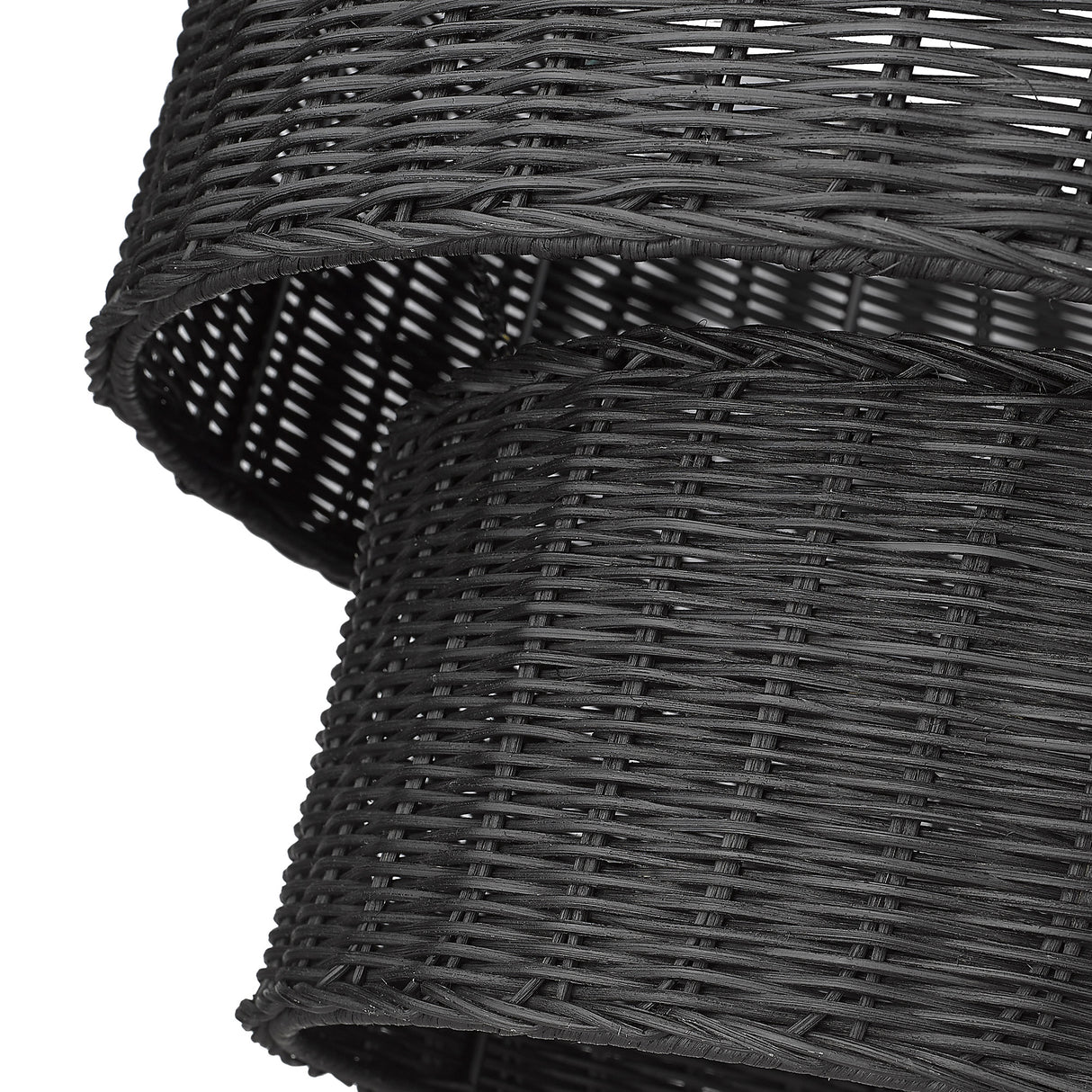 Erma 6 Light Chandelier in Matte Black and Black Wicker