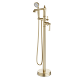Artos Classic Floor Mount Tub Filler Trim Kit with Hand Held Shower Satin Brass – FS511TKSB