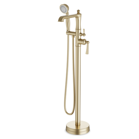 Artos Classic Floor Mount Tub Filler Trim Kit with Hand Held Shower Satin Brass – FS511TKSB