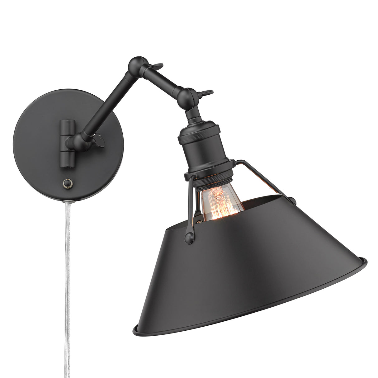 Orwell BLK Articulating 1 Light Wall Sconce with Matte Black Shade