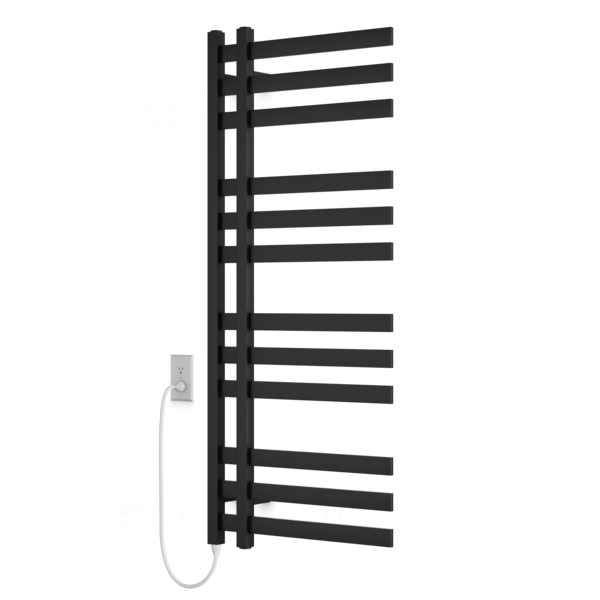 Artos Lioni 48" x 20" Plug-In Heated Towel Rail Matte Black – MS12250P-BK
