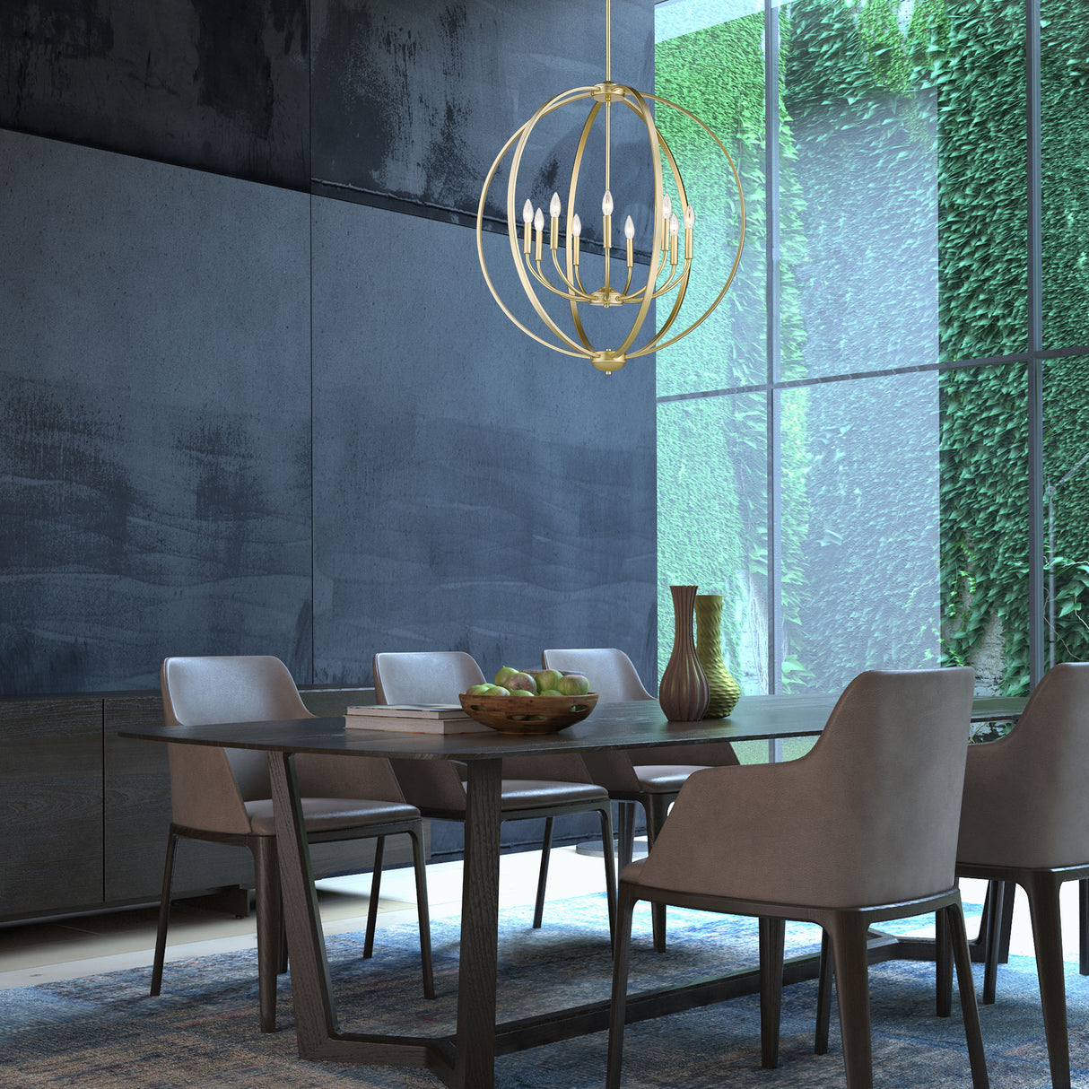 Colson OG 9 Light Chandelier in Olympic Gold