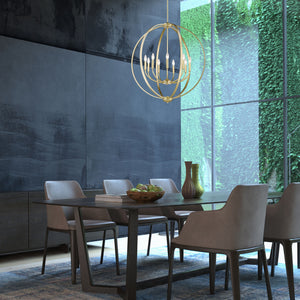 Colson OG 9 Light Chandelier in Olympic Gold