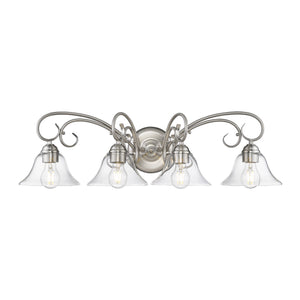 Homestead 4 Light Bath Vanity in Pewter with Clear Glass