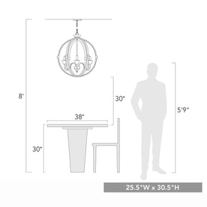 Jules 6-Light Chandelier in Antique Ivory