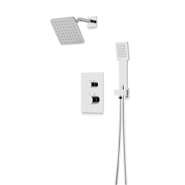 Artos Otella Thermostatic Shower Trim Kit with Shower Head on Angled Arm & Hand Shower Chrome – TS071CH