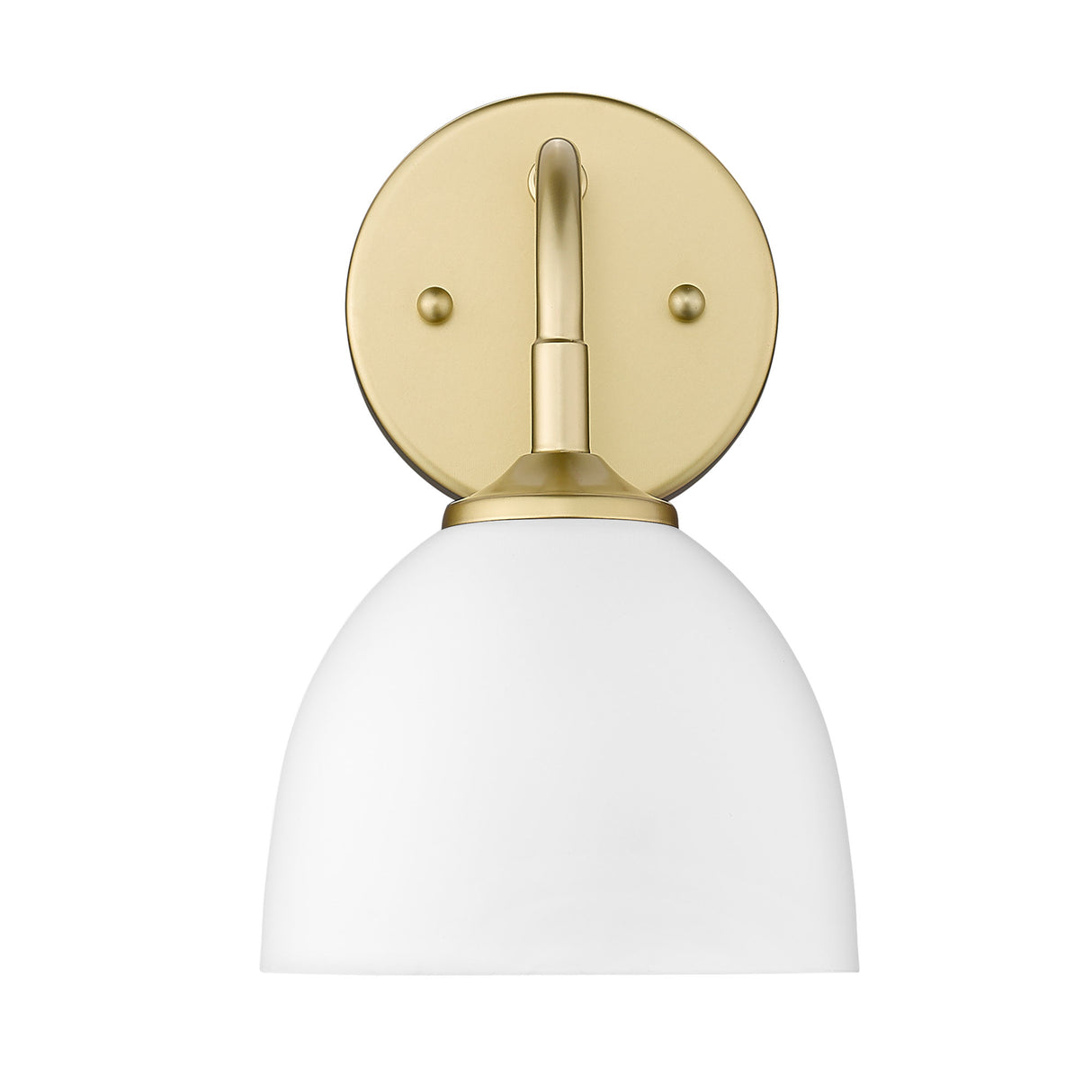 Zoey 1-Light Wall Sconce in Olympic Gold with Matte White Shade