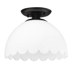 Dorinda BLK Matte Black Semi-Flush