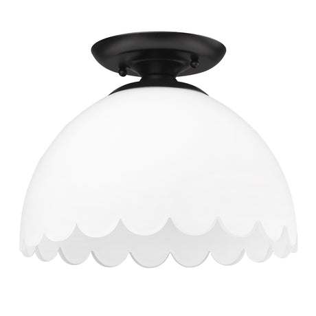 Dorinda BLK Matte Black Semi-Flush