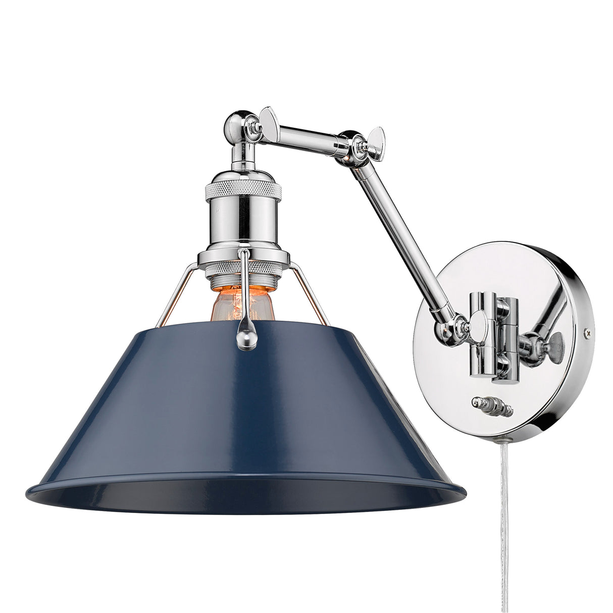 Orwell CH Articulating 1 Light Wall Sconce with Matte Navy Shade