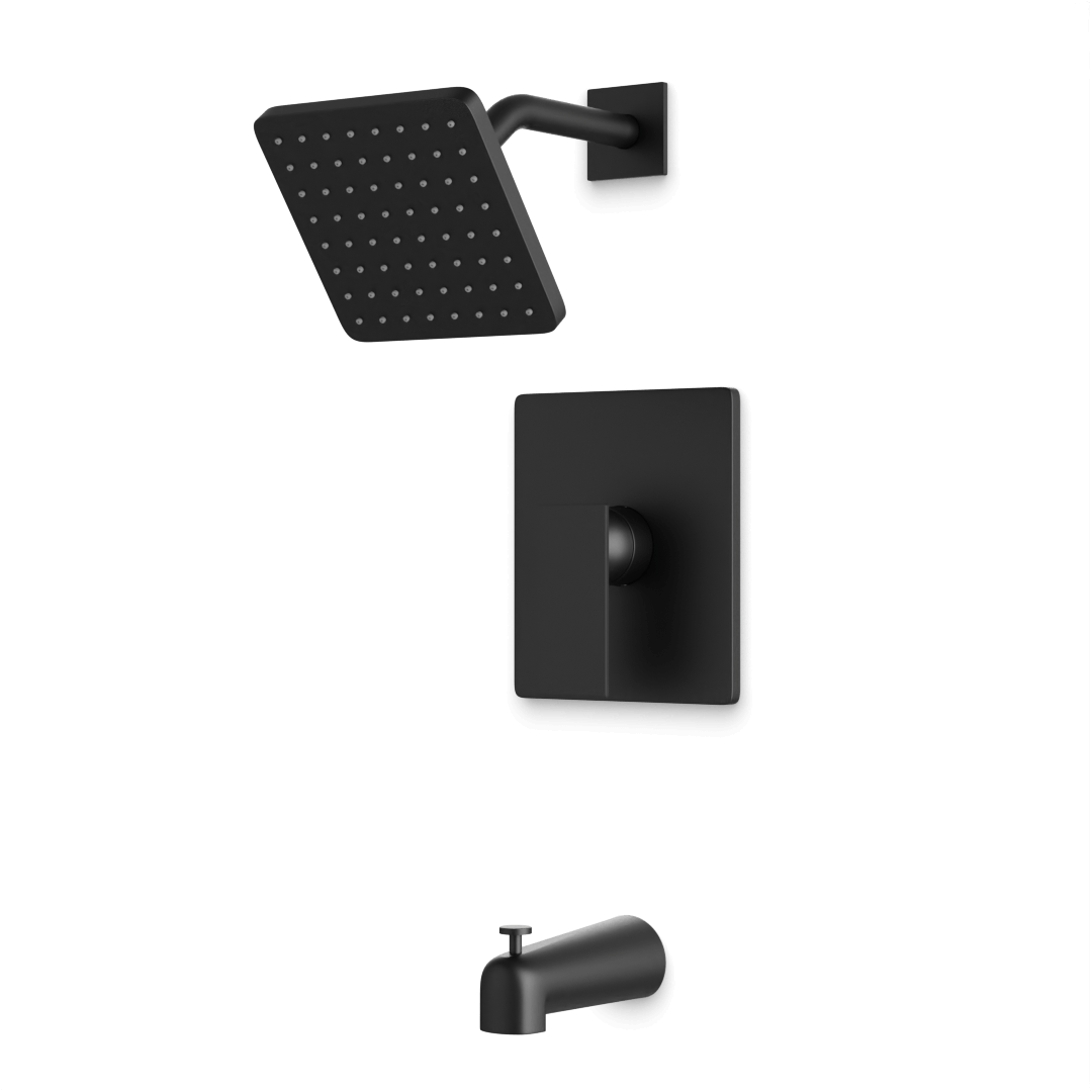 Artos Edge Pressure Balance Tub / Shower Trim Kit Matte Black – TS172BK