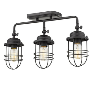 Seaport 3-Light Semi-Flush - Track in Matte Black