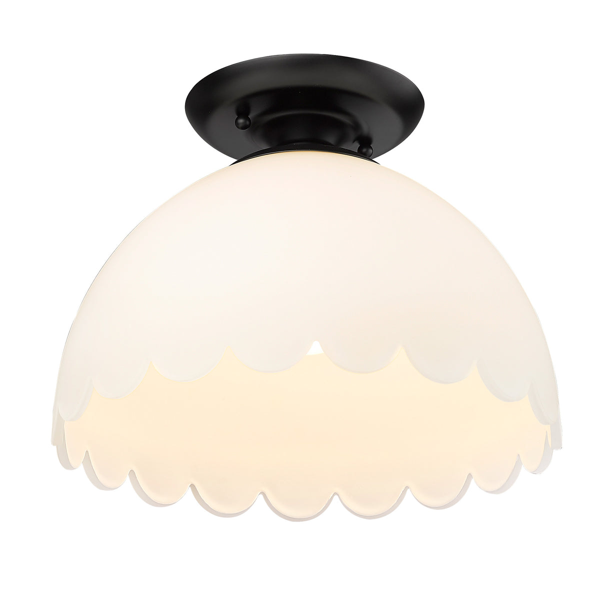 Dorinda BLK Matte Black Semi-Flush