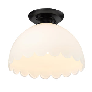 Dorinda BLK Matte Black Semi-Flush
