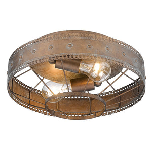Ferris flush Mount in Copper Patina