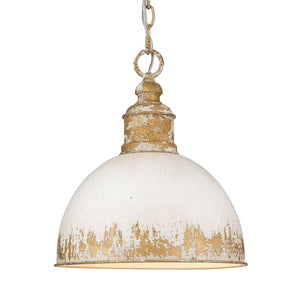 Alison Medium Pendant in Vintage Gold with Antique Ivory Shade