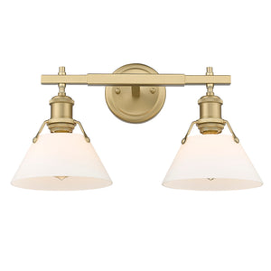 Orwell BLK 2 Light Bath Vanity in Brushed Champagne Bronze with Opal Glass Shade