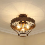 Ferris Semi-Flush in Copper Patina