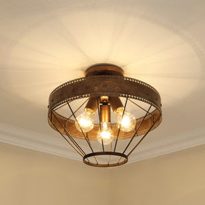 Ferris Semi-Flush in Copper Patina