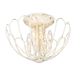 Marguerite 4 Light Semi-Flush in Vintage Parisian White